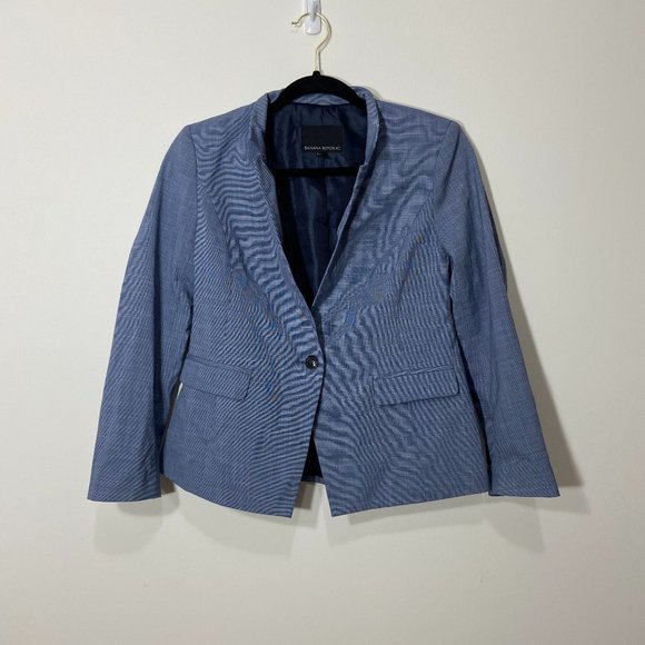NWT Banana Republic Blue One Button Blazer - Picture 1 of 3